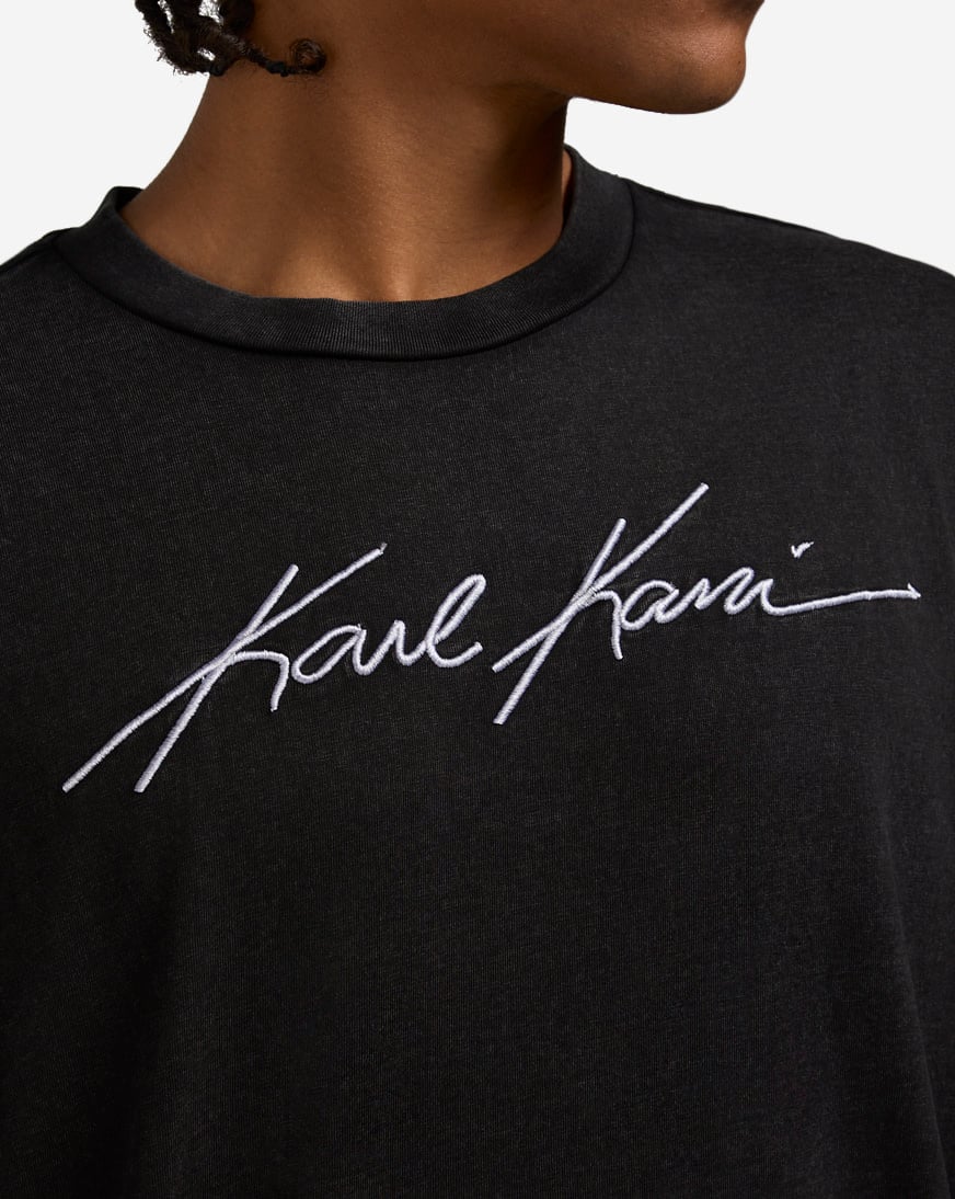 Shop Karl Kani Autograph Washed Boxy Tee KM242-048-6 black