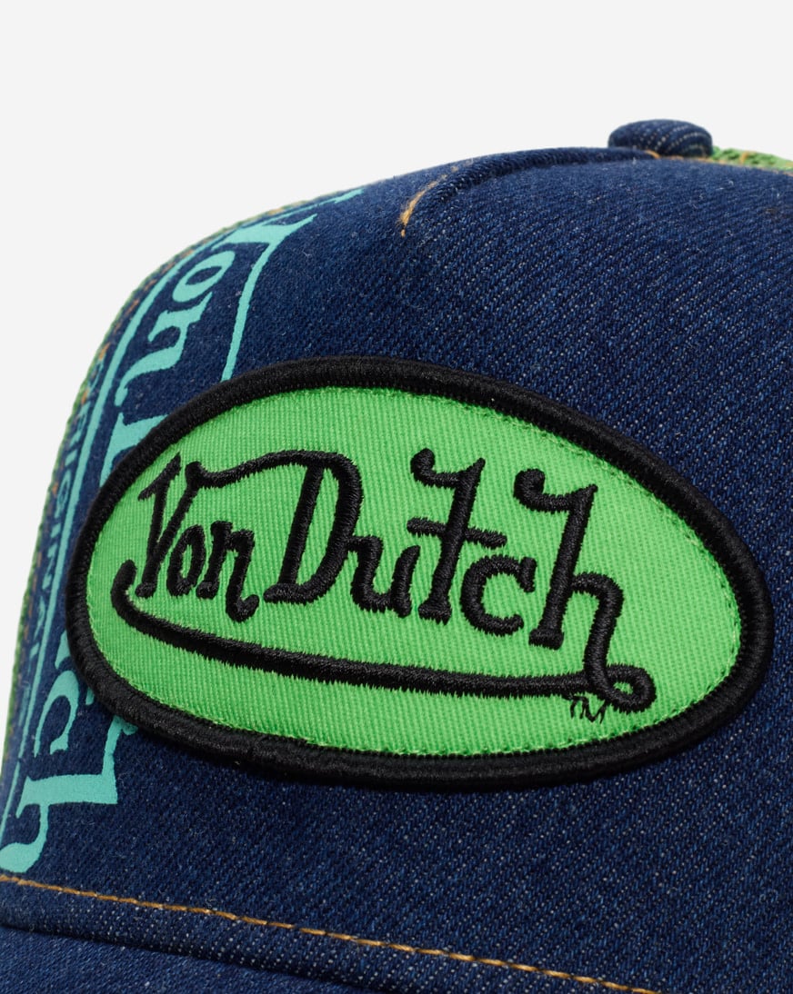 Shop Von Dutch Tagged Trucker Hat VDHH0005-DENIM blue | SNIPES USA