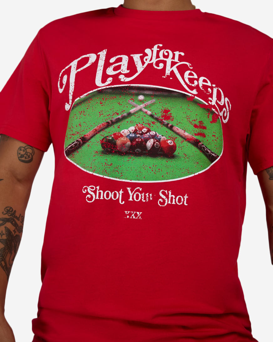 トップス UUU 4th TEE Shop Urban Classics Play For Keeps Tee MTUS694-US-00491 red