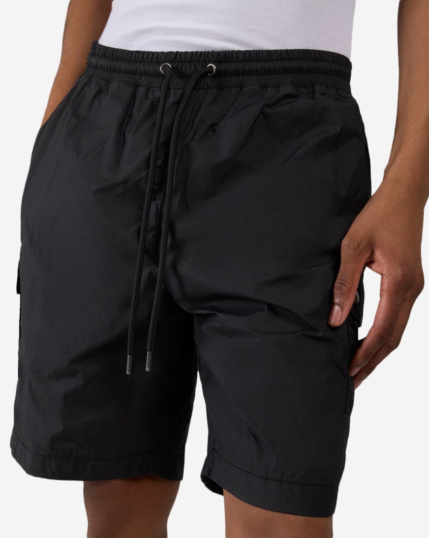 Shop SNIPES Waxed Nylon Shorts SS26-MA016-001 black | SNIPES USA