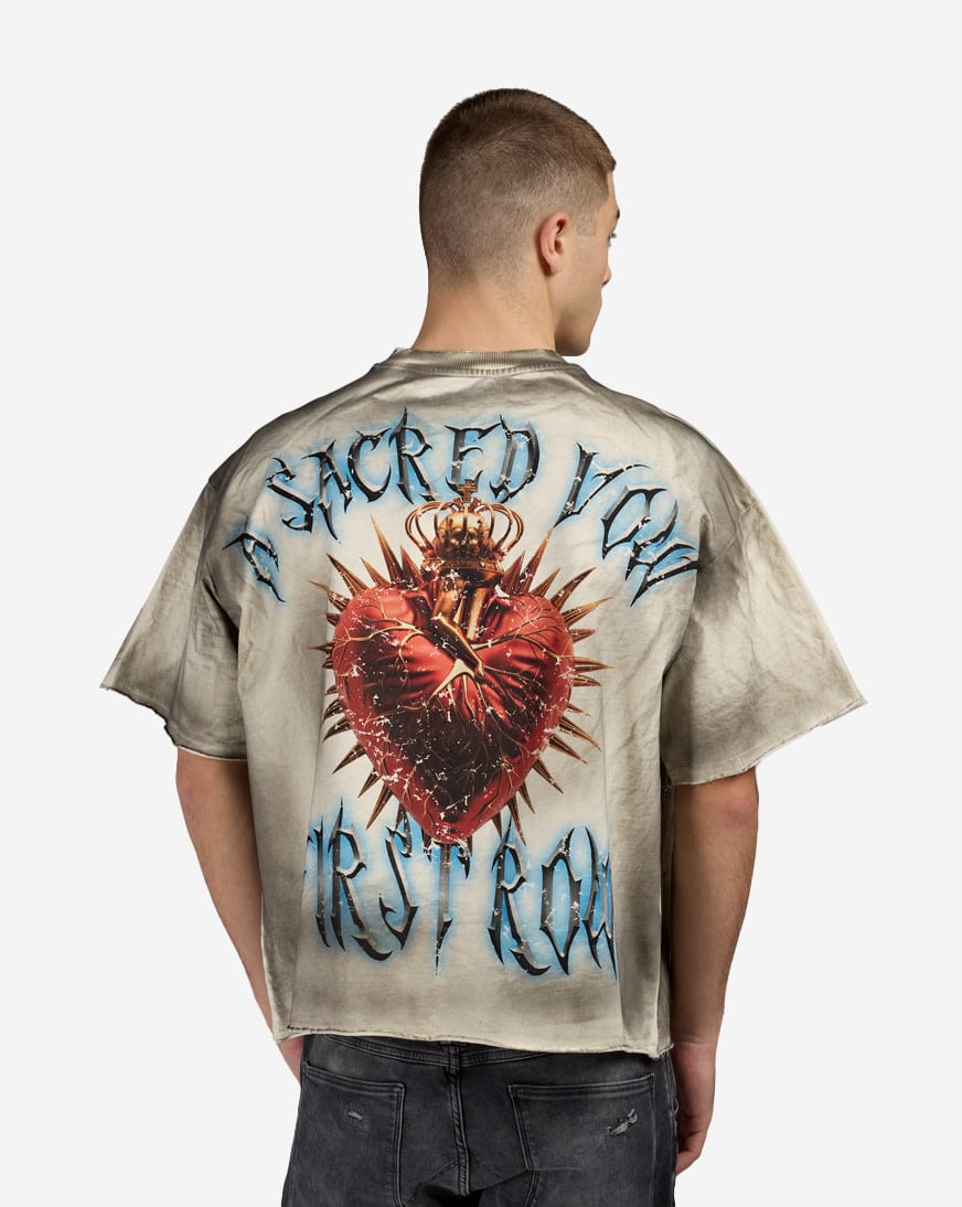Shop First Row Sacred Vow Angel Cropped Tee FRM3039-CRM cream