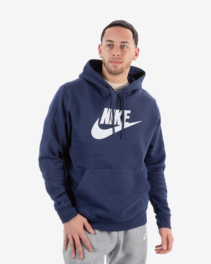 Shop Nike NSW Club Fleece Graphic Pullover Hoodie BV2973-410 blue ...