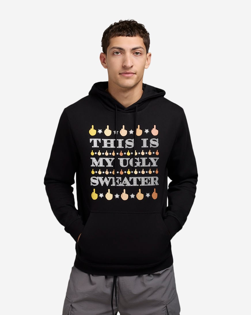 Shop Urban Classics Ugly Sweater 2.0 Hoodie MTUS319-00007 black