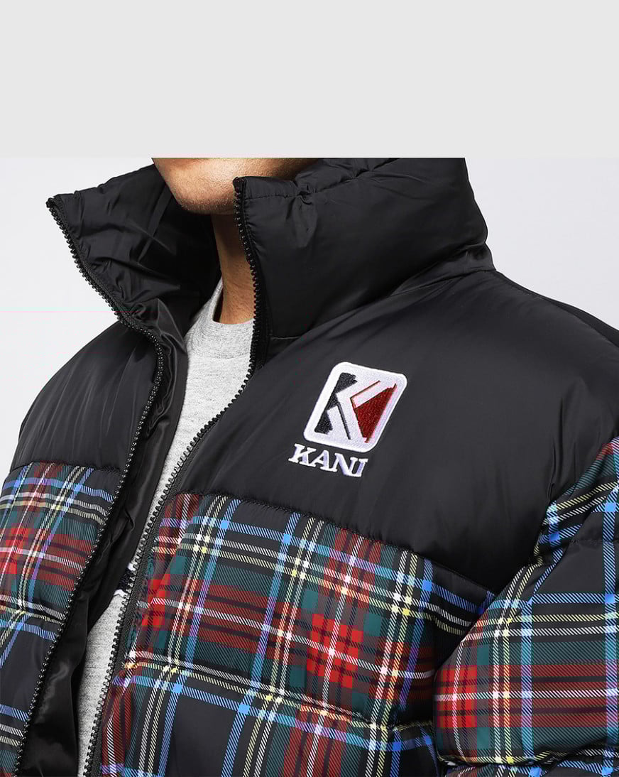 Shop Karl Kani Plaid Puffer Jacket KK-M-Q4-2019-21 black | SNIPES USA
