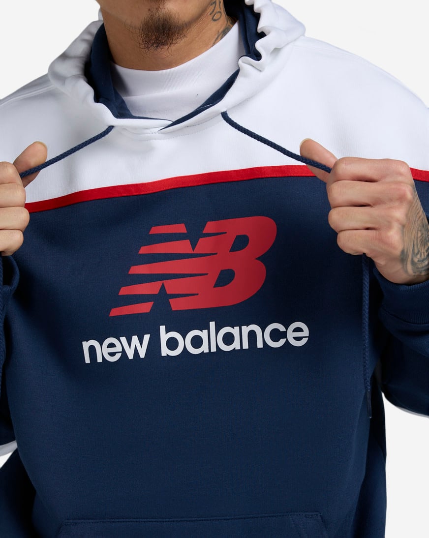 Shop New Balance Colorblock Hoodie MT43524-NNY blue | SNIPES USA
