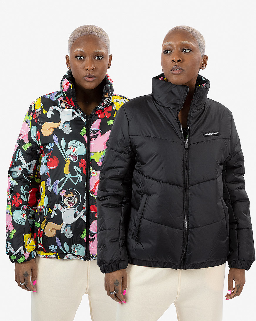 Shop MEMBERS ONLY SpongeBob Reversible Puffer Jacket