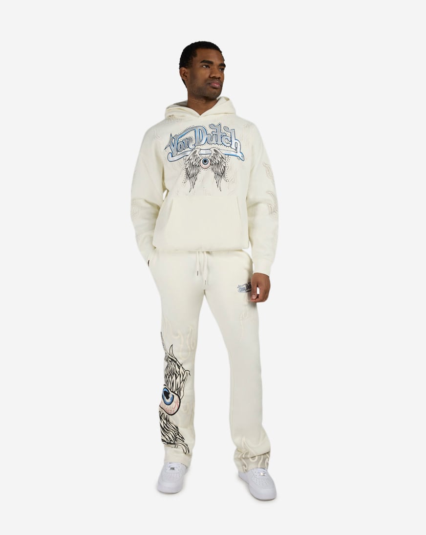 Shop Von Dutch Eye Of Fortune Flame Fleece Pant 4VND3B0179SN-CRM