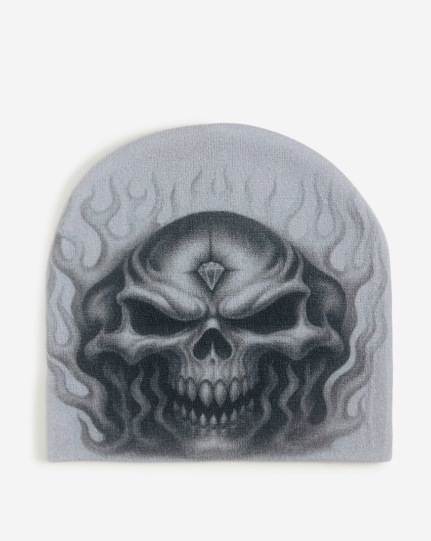 Shop Cult of Individuality Skeleton Knit Hat 626BS-KHS01A grey