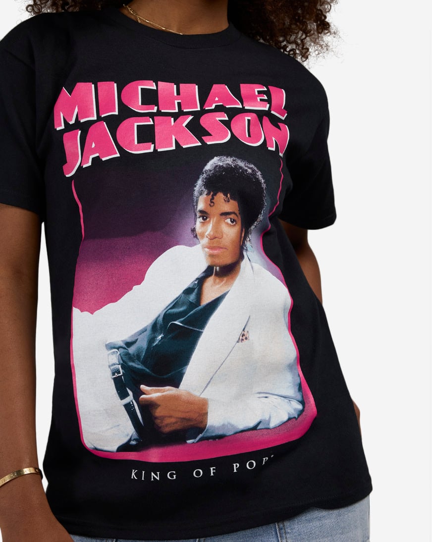 Shop Graphic Tees Michael Jackson Cover Tee MJA151495 black