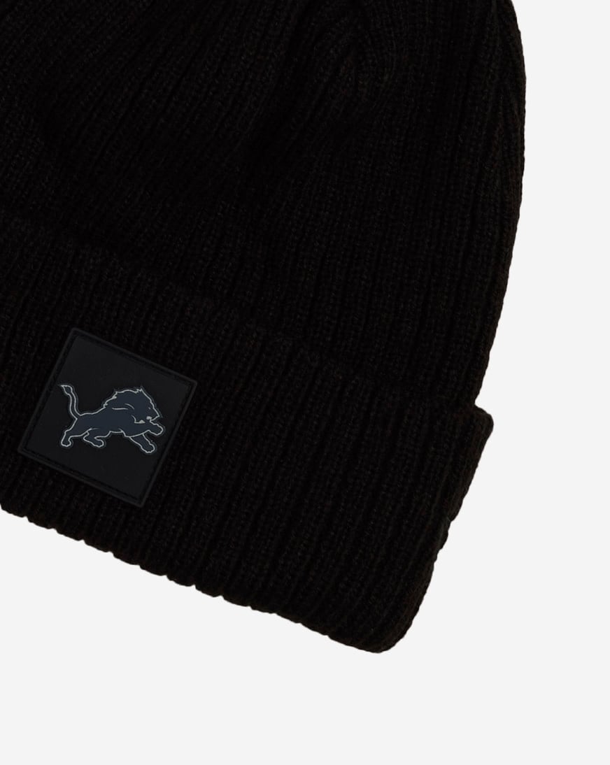 Shop New Era Detroit Lions Rubberized Knit Beanie 60833859 black