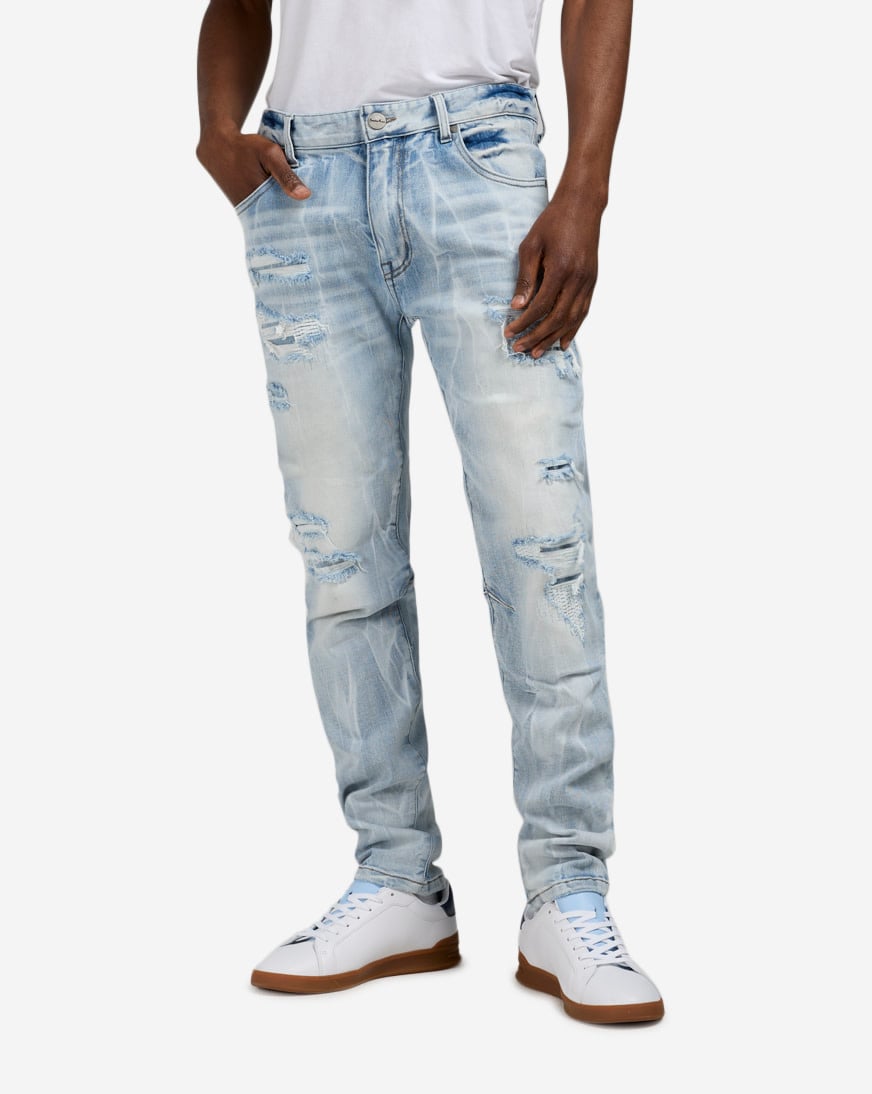 Shop Smoke Rise Vintage Wash 5Pkt Slim Jeans JP25504SN-BLU blue