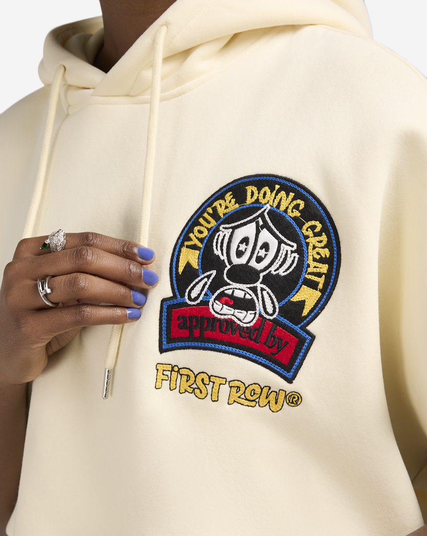 Shop First Row Graphic Patch Fleece Pullover Hoodie