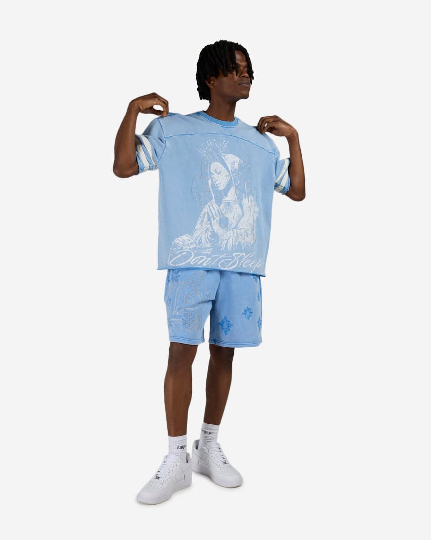 Shop Hasta Muerte Hasta Dont Sleep Tee HM-DNTSLEEPTEEBLU blue