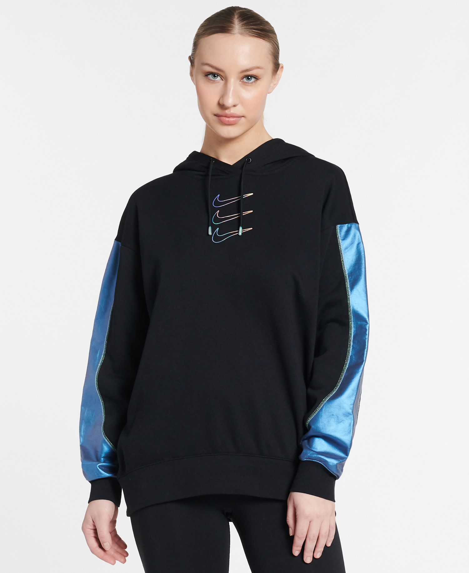 Shop Nike Oversized Fleece Graphic Hoodie DD5133-010 black | SNIPES USA