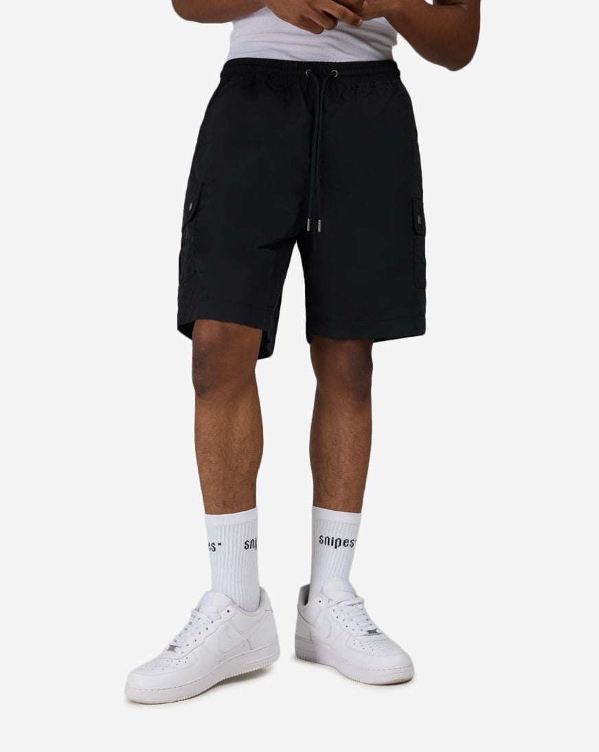 Shop SNIPES Nylon Cargo Shorts FW25MF016-001 black | SNIPES USA