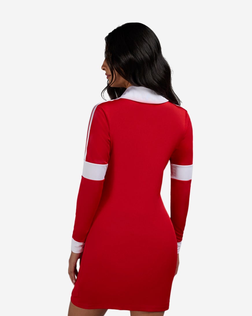 adidas Women's Originals Graphic Soccer Jersey Dress in Better Scarlet | Size: XL