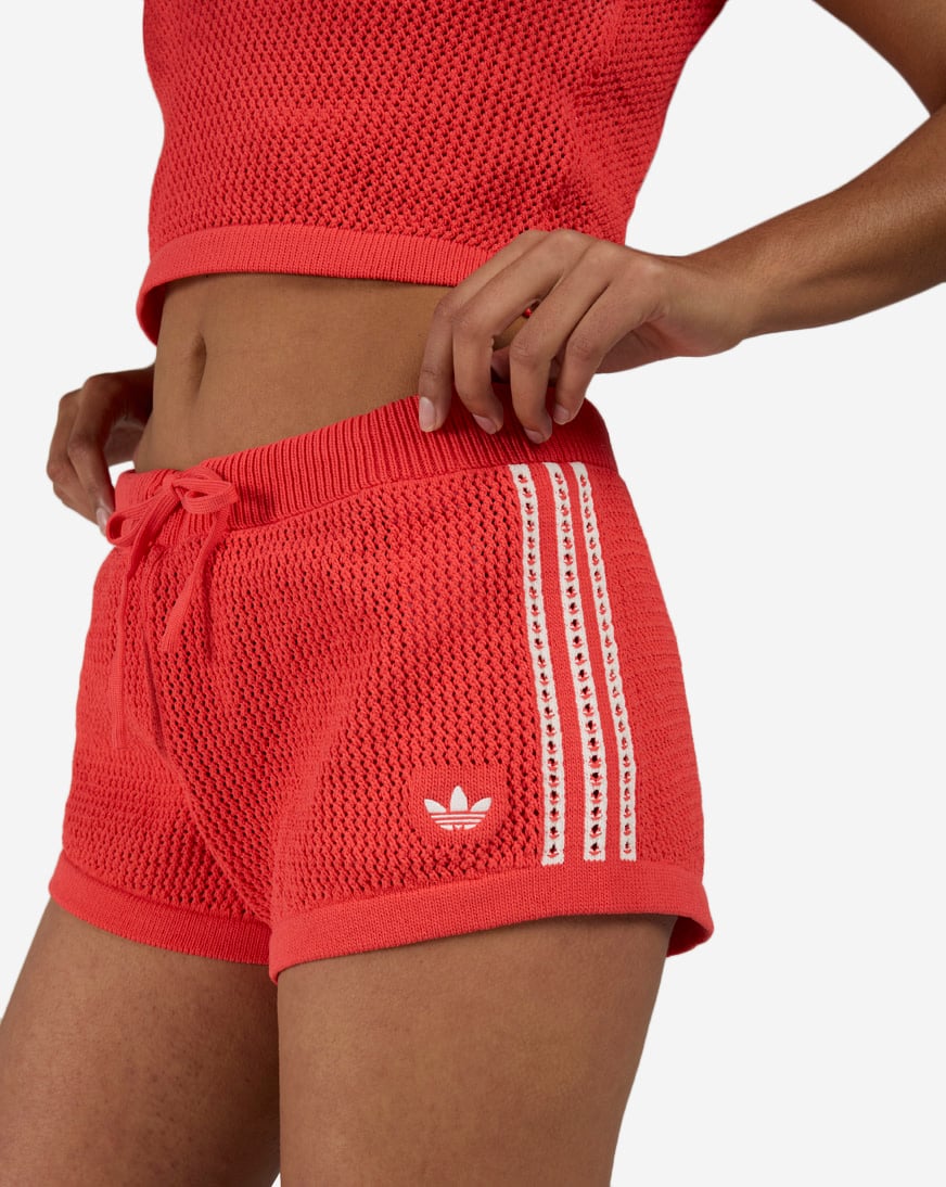 Shop adidas Knitted Crochet Shorts KC6479 red | SNIPES USA