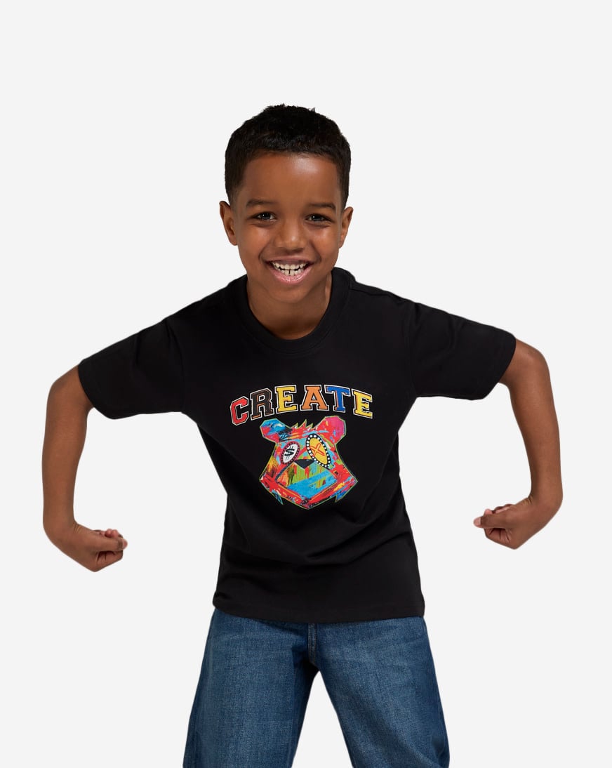 Shop King Saladeen Kids' Abstract Money Bear Tee KS022 black