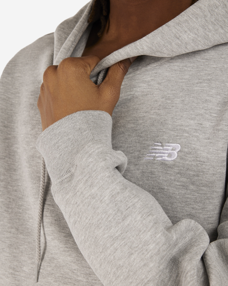 Shop New Balance Brushed Back Small Logo Hoodie MT41511-AG grey