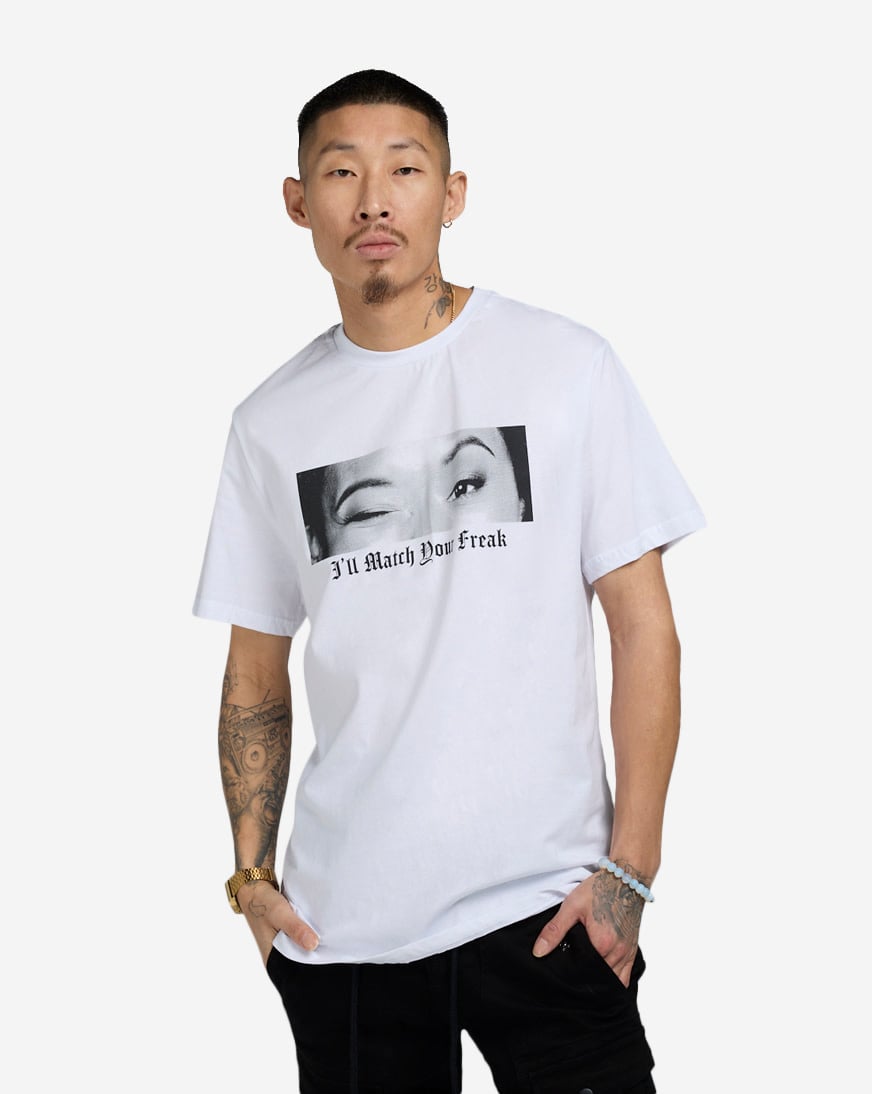 Shop Mister Tee Girl Winking Tee MTUS279-US-00220 white