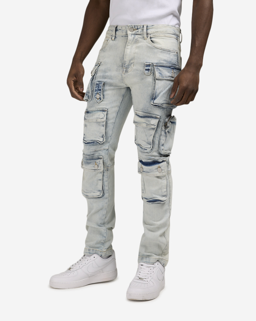 Shop First Row Cargo Pants FRD2226-BLU blue | SNIPES USA