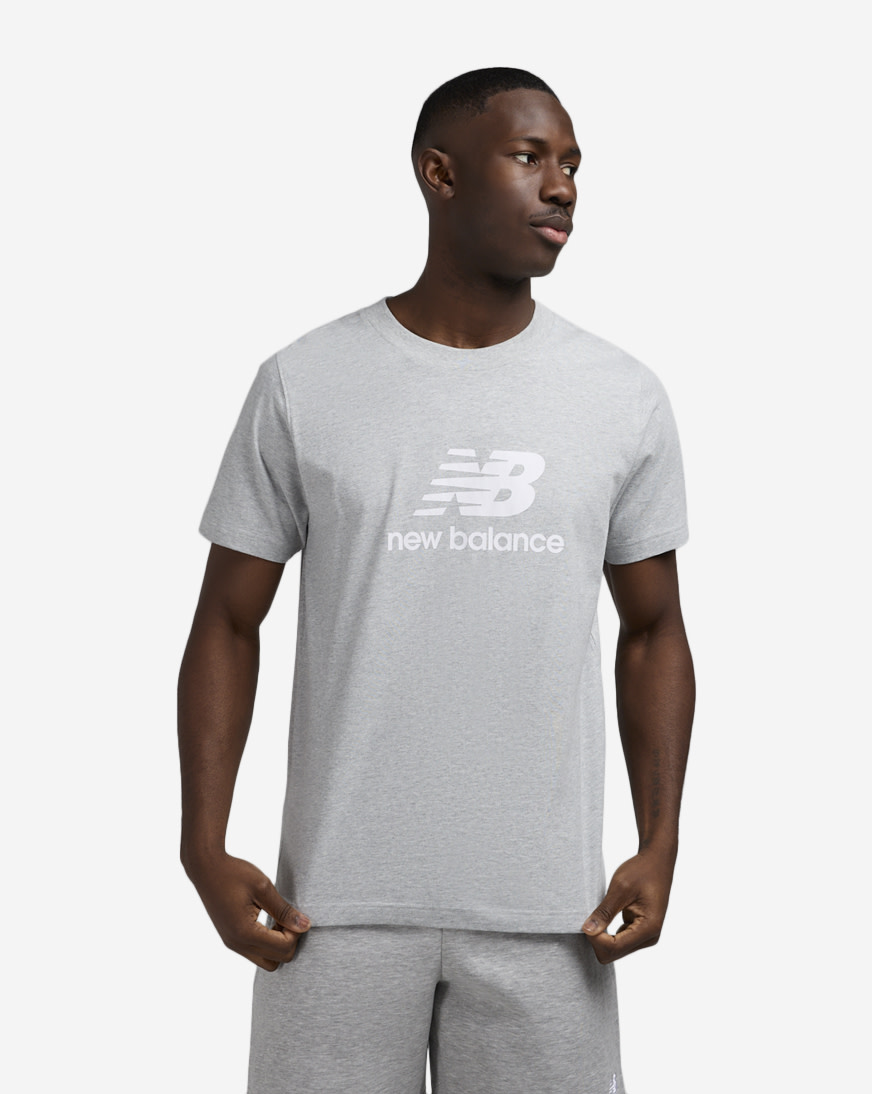Shop New Balance Sports Essentials Logo T-Shirt MT41502-AG grey 