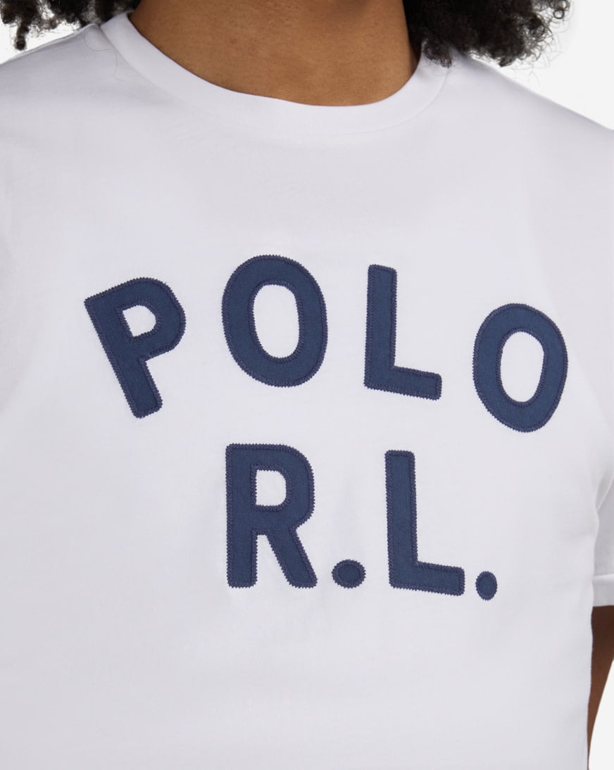 Shop Polo Ralph Lauren Logo Jersey T-Shirt 710B20222003-WHT white