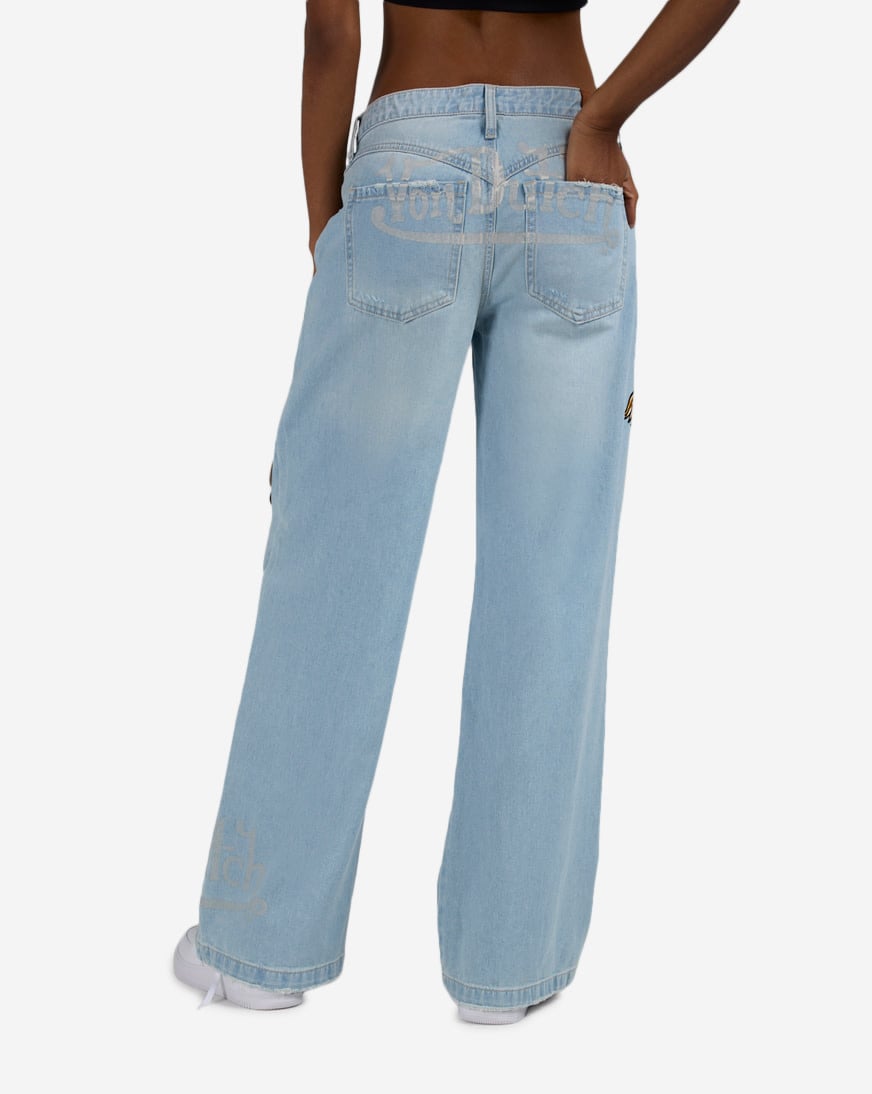 Shop Von Dutch Wide Leg Slouchy Jeans VD26779FT46 blue | SNIPES USA