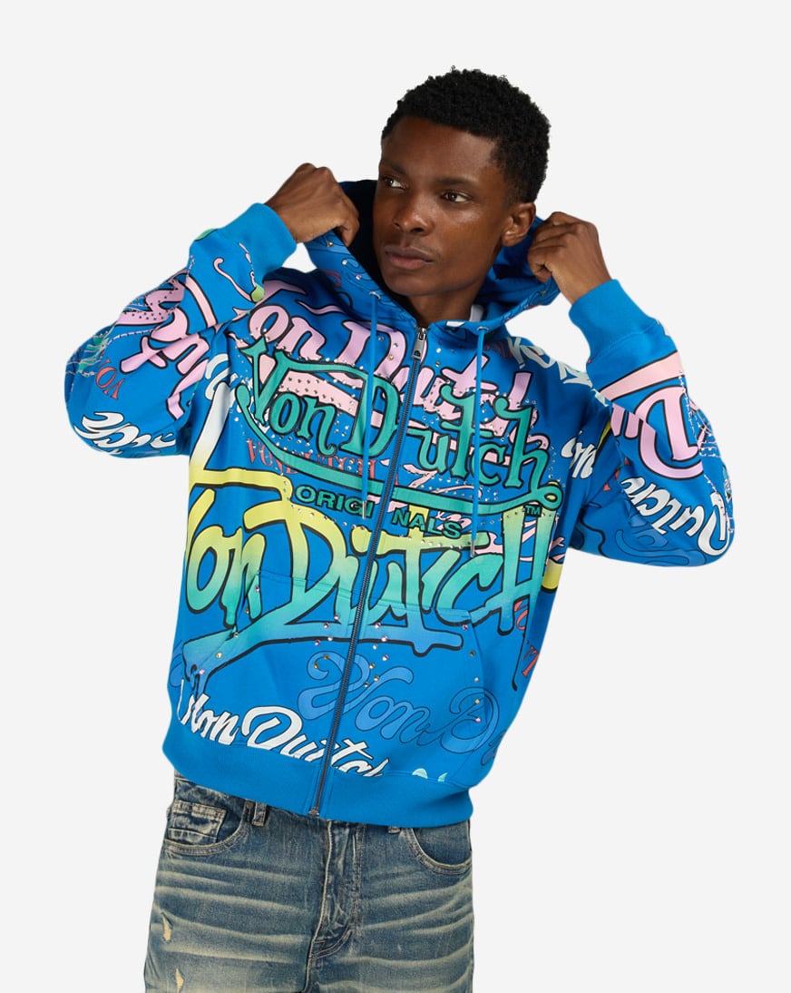 L'esprit de vin タートヴァン テイスティングカップ Shop Von Dutch Street Tag Allover Print Full Zip Hoodie 4VND2B0431