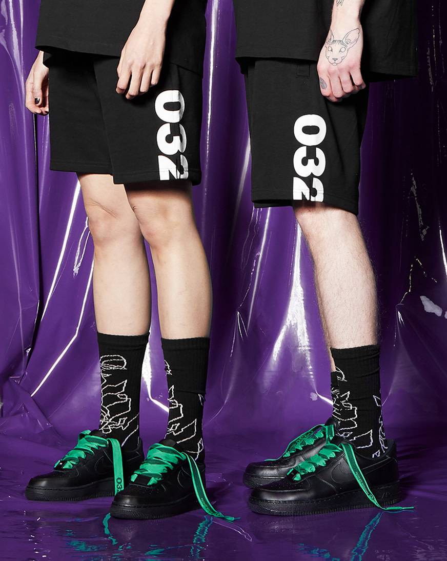Shop SNIPES 032c WORKSHOP x SNIPES Sweat Shorts SFM213-009-1 black