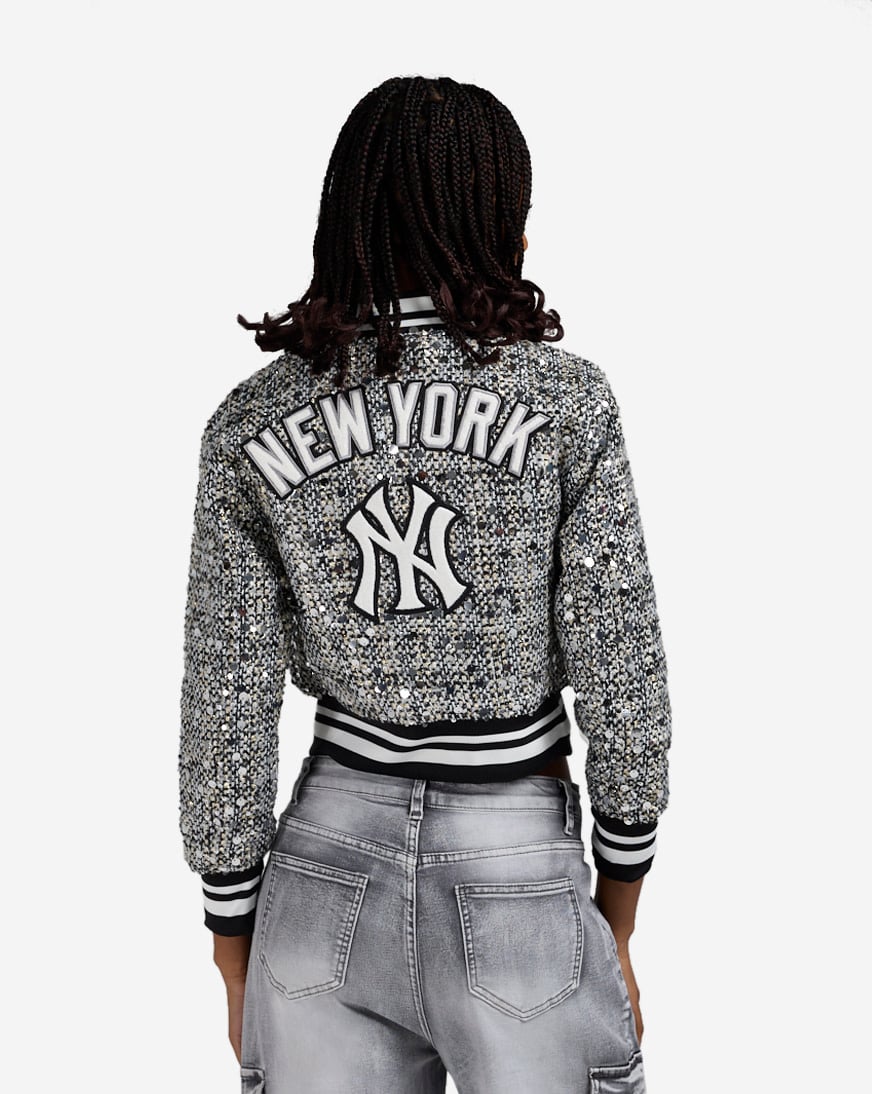 Shop PRO STANDARD New York Yankees Tweed Sequin Bomber LNYU316336