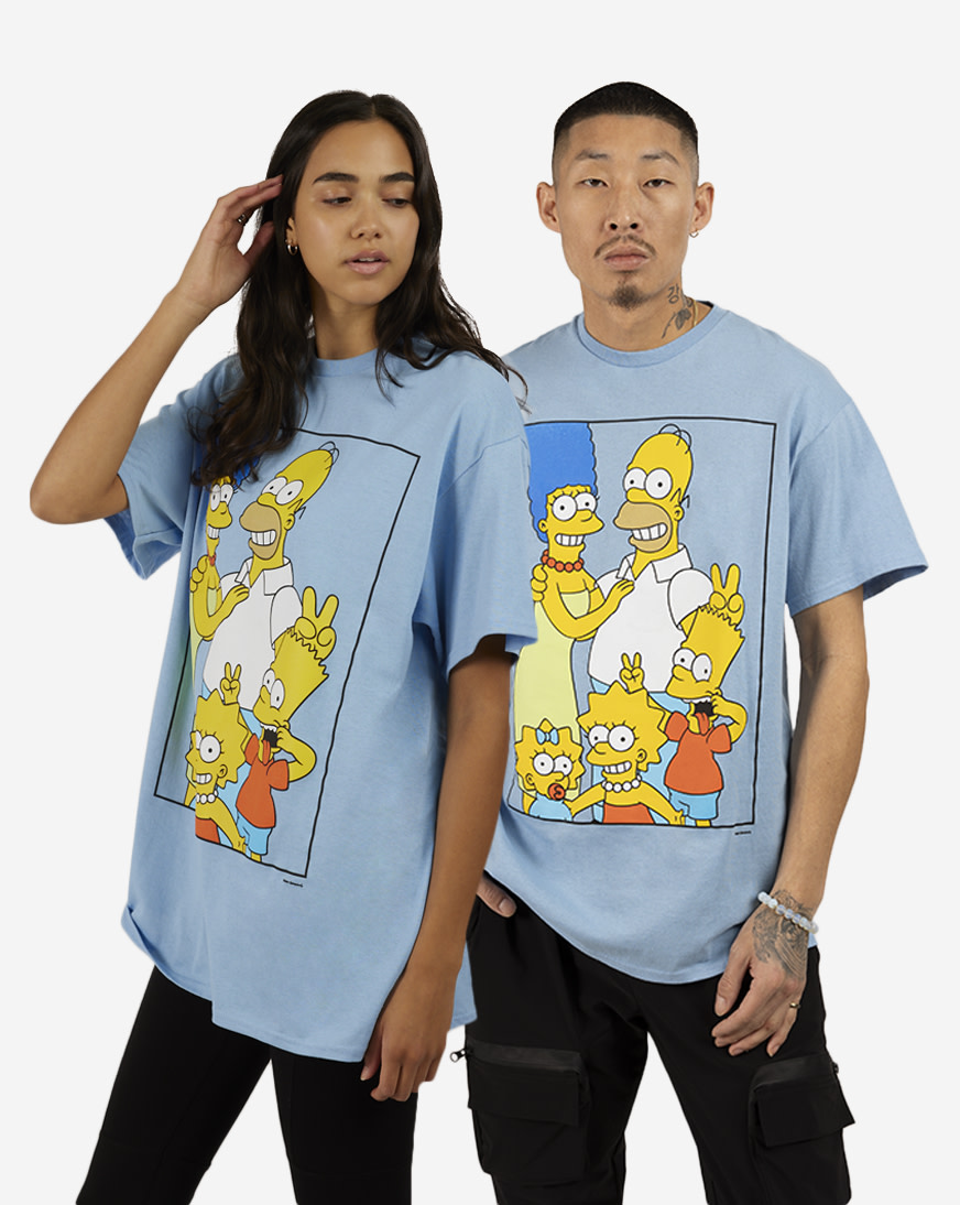 Shop Graphic Tees Simpsons Family Pic Tee FMSN624 blue