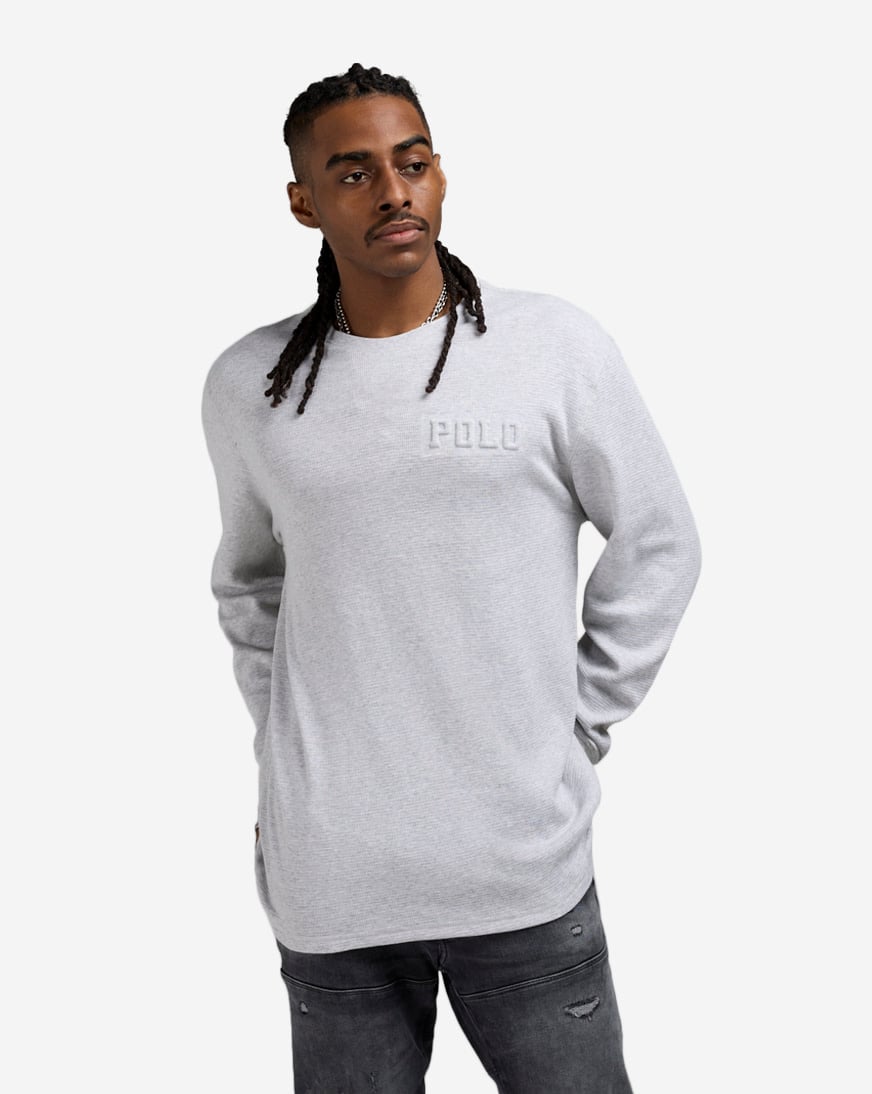 Shop Polo Ralph Lauren Embossed Thermal PWLE2F-AHRR-GRY grey