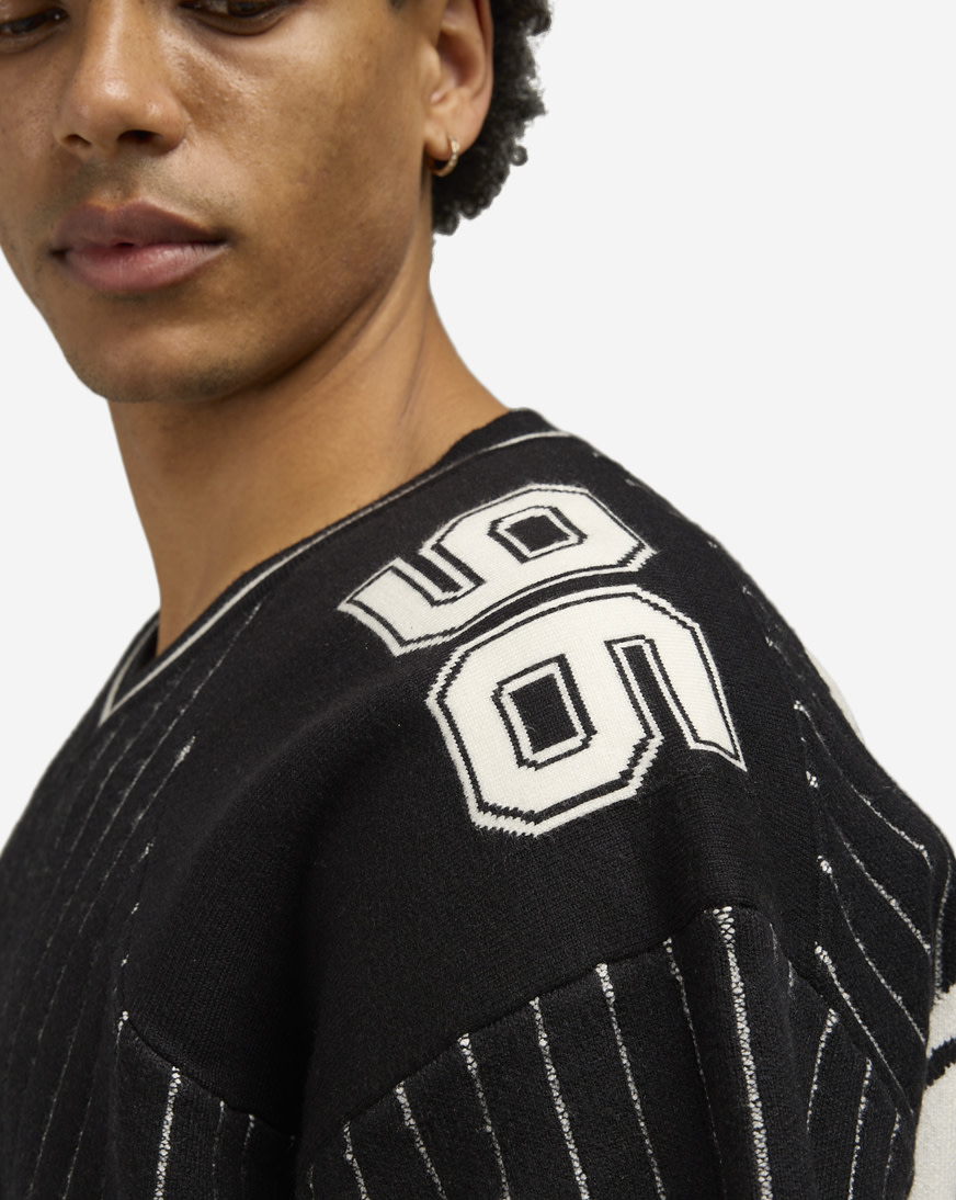 Shop GUAPI Obsidian Football Tee OBSIDIAN-BLACK-FOOTBALL-TEE black