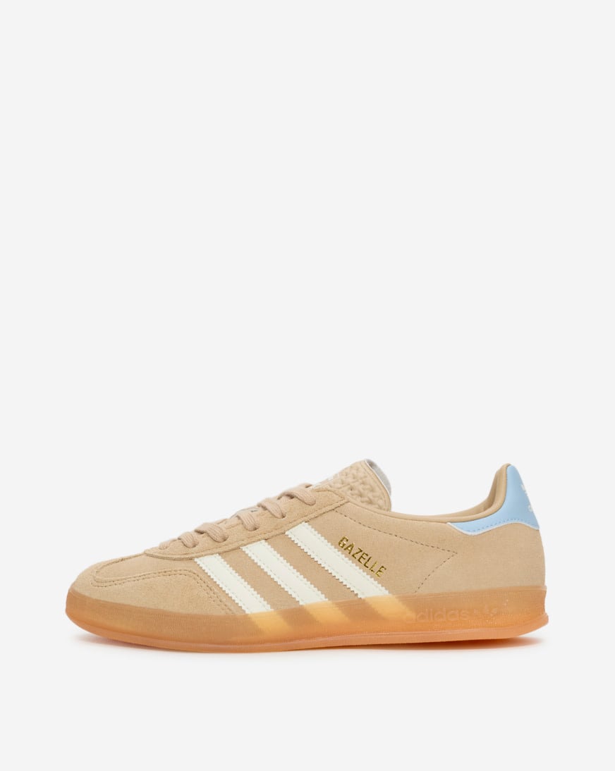 adidas gazelle silver green womens Shop Beige Womens Gazelle Indoor Lace Up Sneakers – Shoebacca main image 1