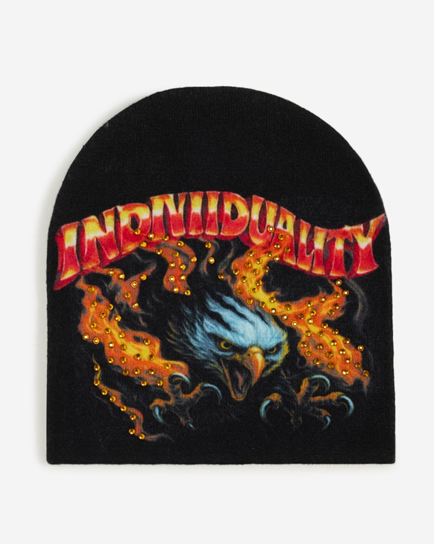 Shop Cult of Individuality Eagle Knit Hat 626BS-KHS03A black