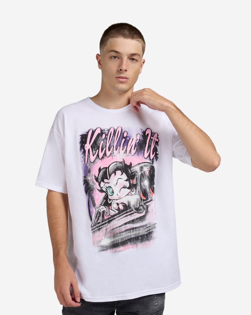 Shop Graphic Tees Betty Boop Tee BBS6TM-202JK-WHT white | SNIPES USA