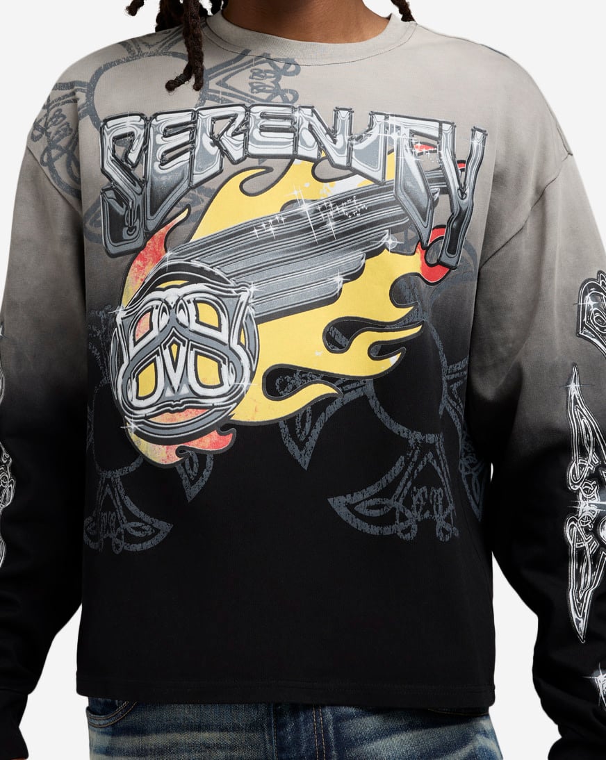 Shop Smoke Rise Serenity Long Sleeve Tee KT25662SN-BLK black