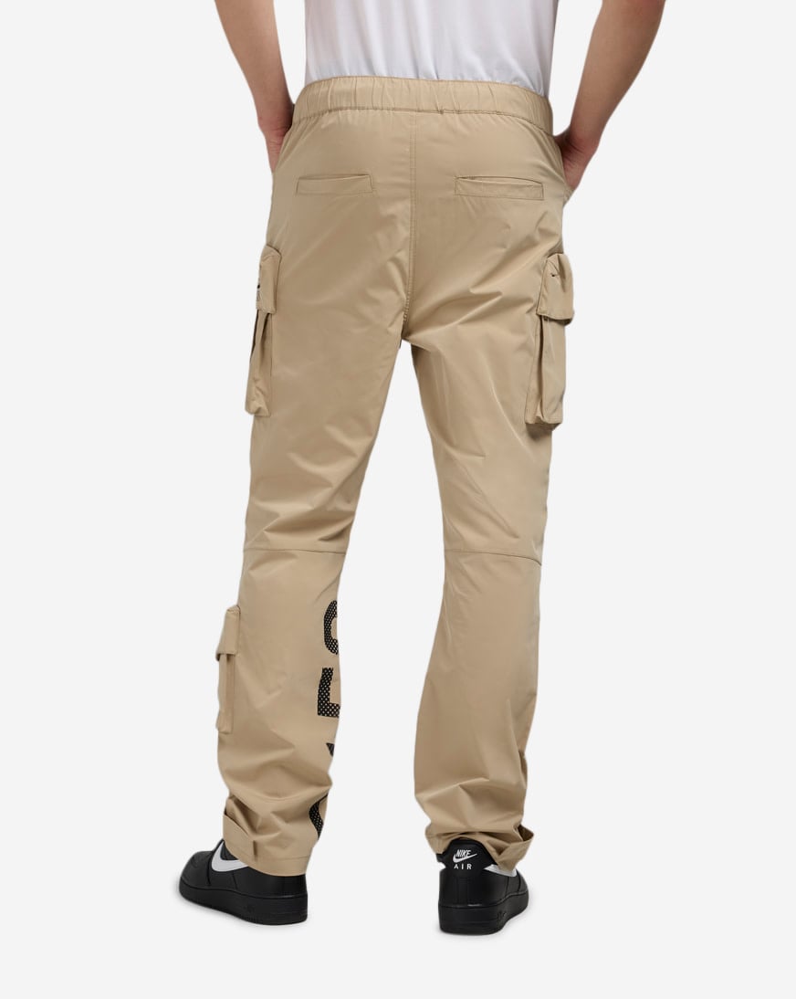Shop Smoke Rise Multi Cargo Nylon Pants WP25584SN-KHA beige