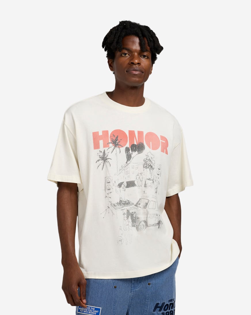 Shop Honor The Gift Block Party T-Shirt HTG250243-BON cream