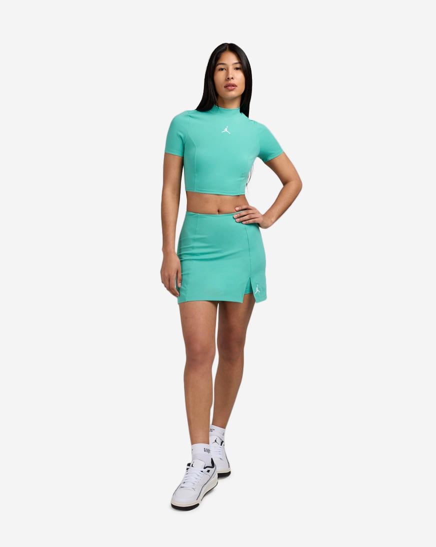 Shop Jordan Short-Sleeve Knit Crop Top HJ0083-392 blue