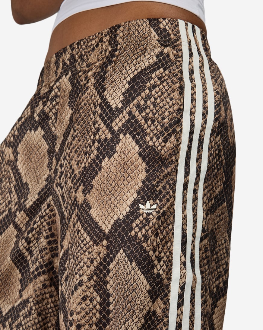 Shop adidas Satin Snake Print Wide Leg Track Joggers KX1886 animal