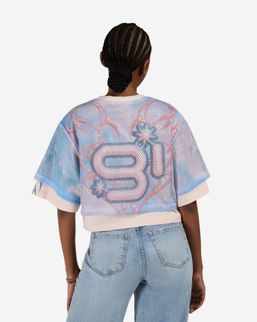 Shop Smoke Rise Rhinestone Cropped Jersey Tee RKT26S484SN