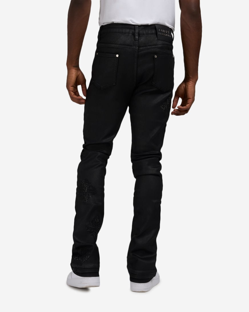 パンツ GUAPI MONOGRAM EMBELLISHED DENIM 28inch Shop Guapi Monogram Embellished Denim Jeans OBSIDIAN-BLK