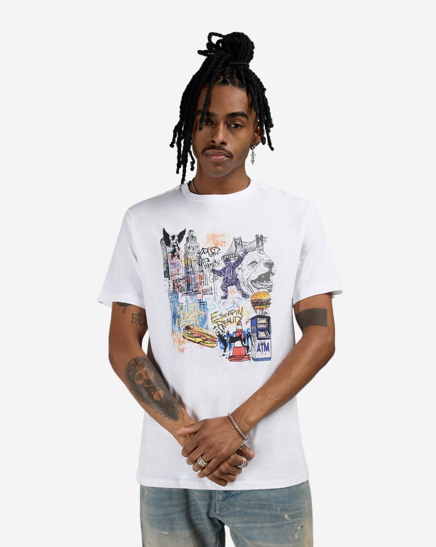 Shop Mister Tee City Sketchbook Tee MTUS488-US-00220 white
