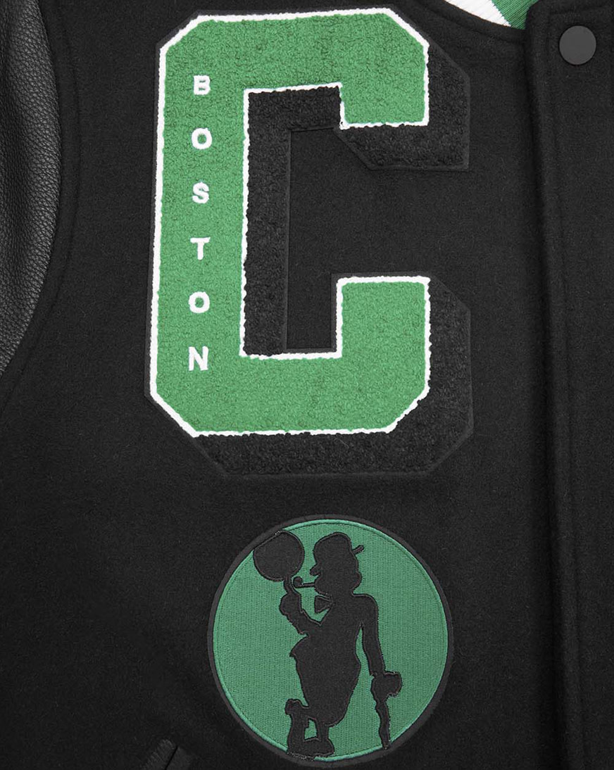 Shop PRO STANDARD Boston Celtics Mash Up Rib Wool Varsity Jacket