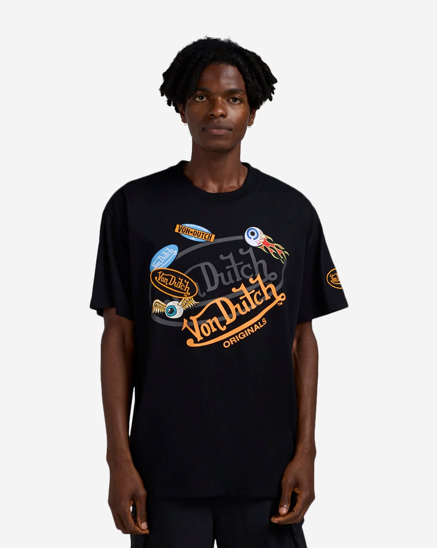 Shop Von Dutch Embroidery Patches Tee 4VND9C4276-BLK black
