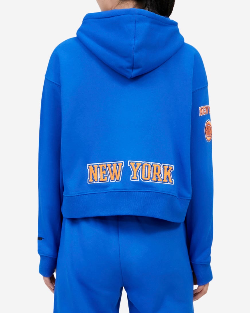値下げ⭐︎新品【RockDude】ジャージフルZIPパーカー☆ブルー☆DWD Shop PRO STANDARD New York Knicks Classic Cropped Pullover Hoodie
