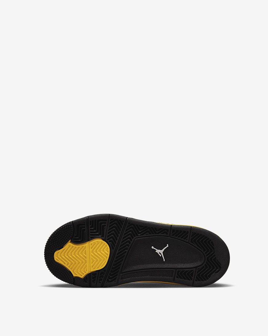 Air Jordan 4 黒/黄色 スニーカー Size 6 - Jordan 4 Retro Low Thunder Brand New Og All Black