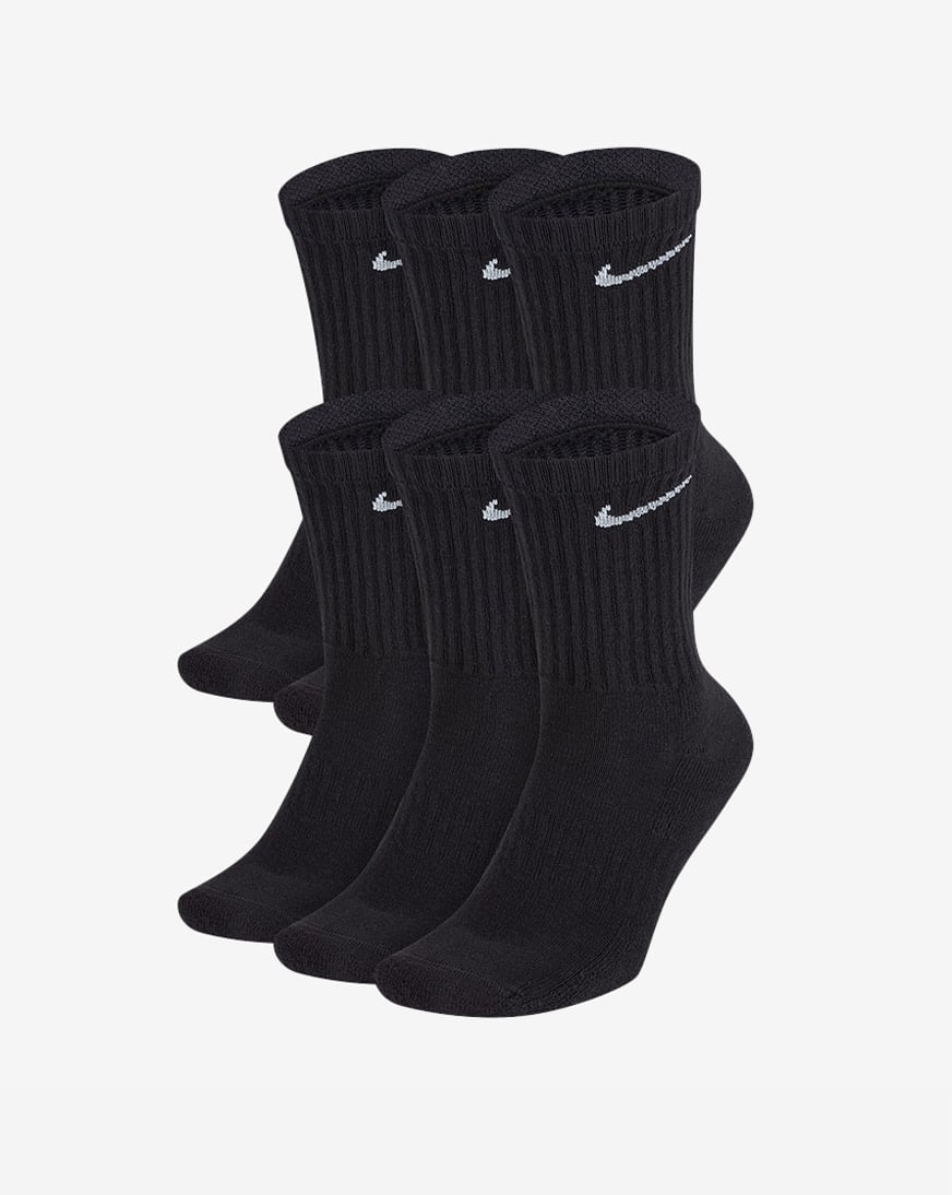 Shop Nike 6Pk Everyday Cushioned Training Crew Socks SX7666-010